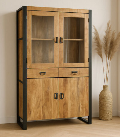 Viggo Vitrinekast naturel 115cm