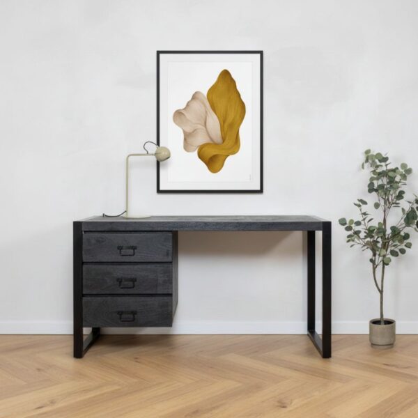 Bureau Viggo 3 lades zwart | 145cm